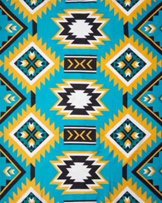 CLSCRFSOUTHWEST--TealGold Scarf Silk SouthWest - 34"