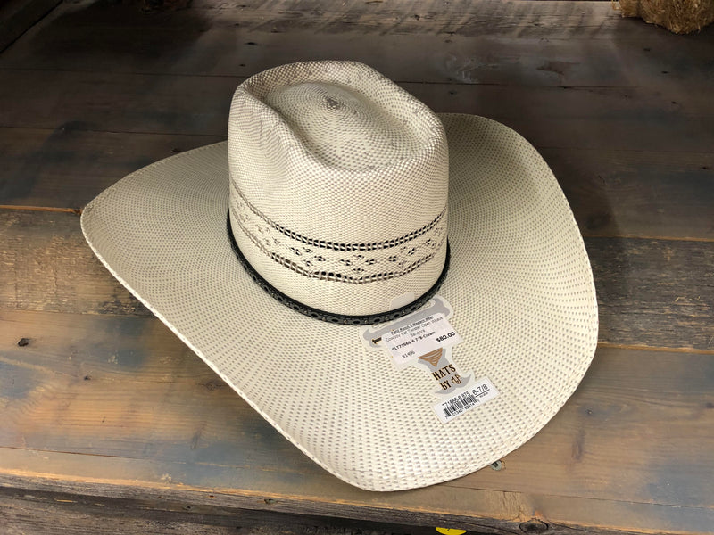 CLT71694-7 1/8-Cream Cowboy Hat Twister Straw Bangora