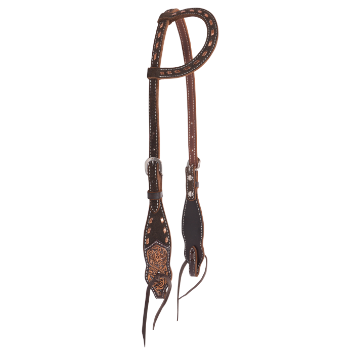 TKX0218-310 Circle Y - Headstall - Maverick Chocolate Buckstitch