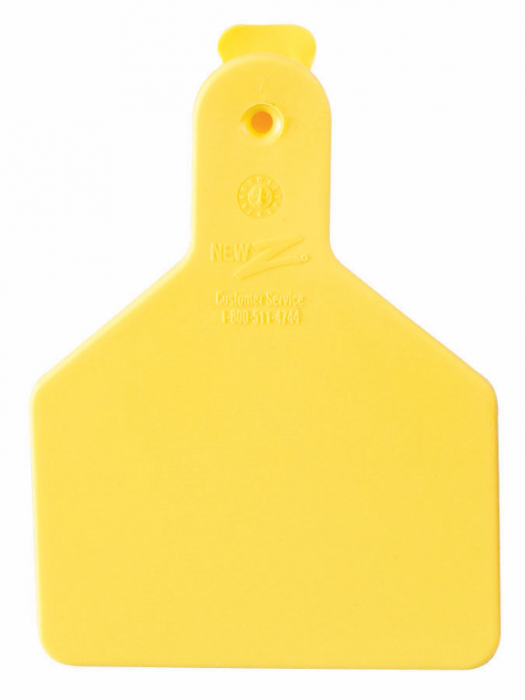 ACNZCALFSN-Short Nk-Yellow New Z Calf Tags 1 Piece 25's