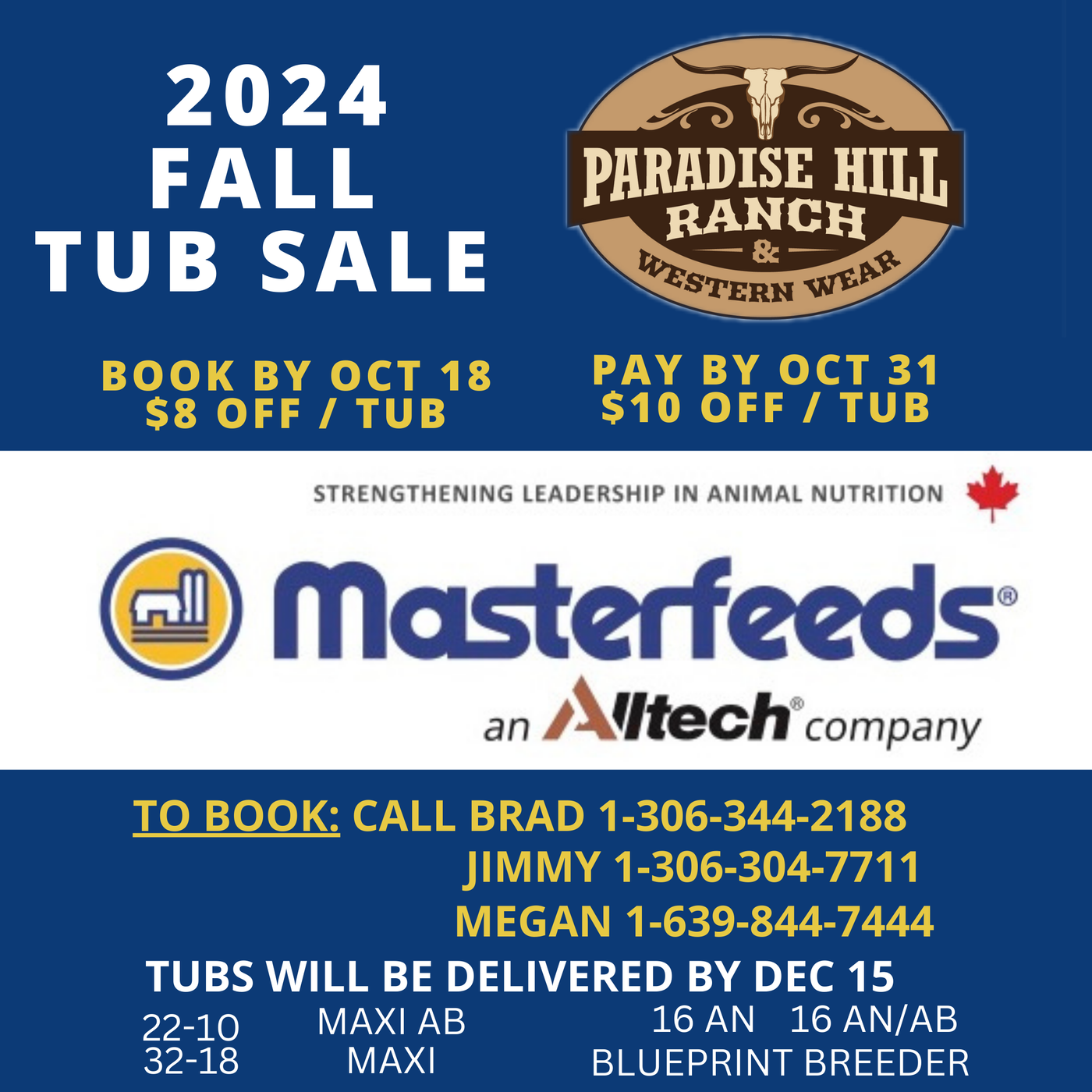 ATTENTION RANCHERS! 2024 Fall Mineral Tub Sale