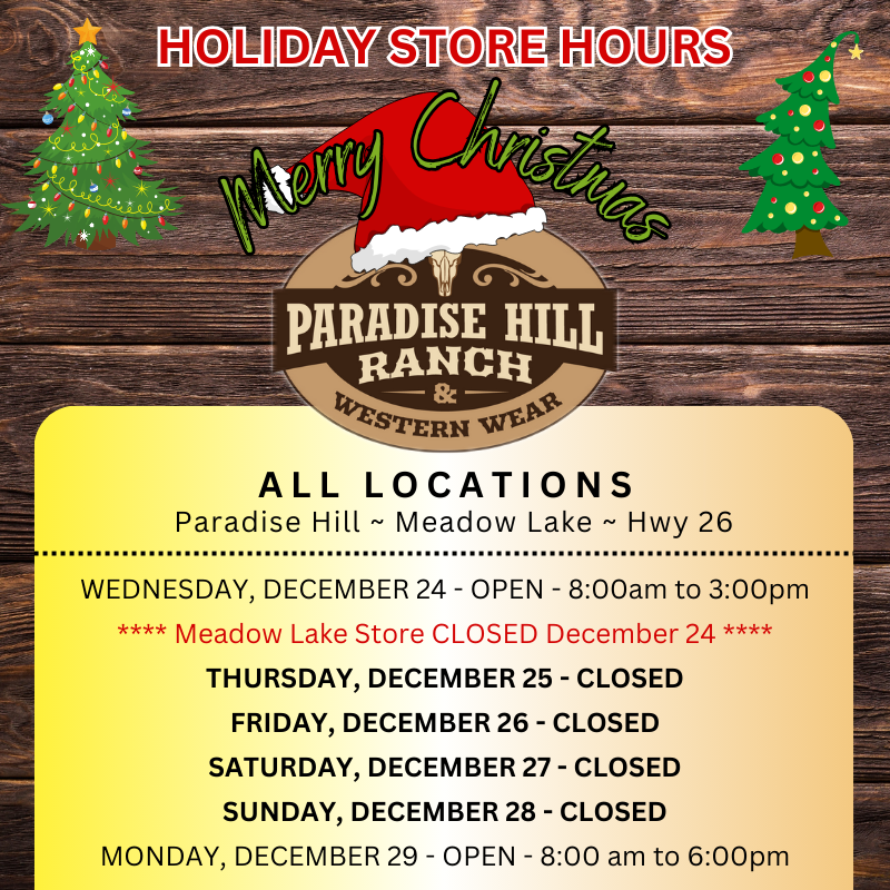Christmas Store Hours!