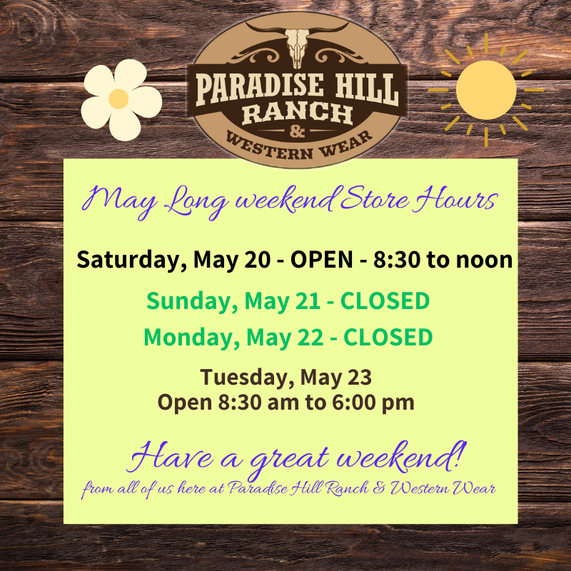 Weekend Store Hours!