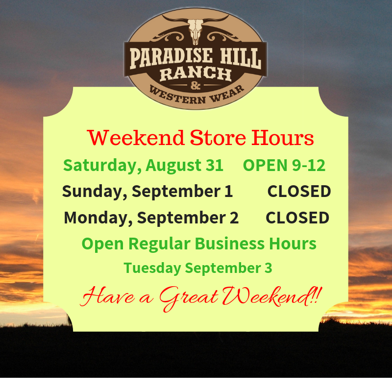 Labour Day Weekend Store Hours!