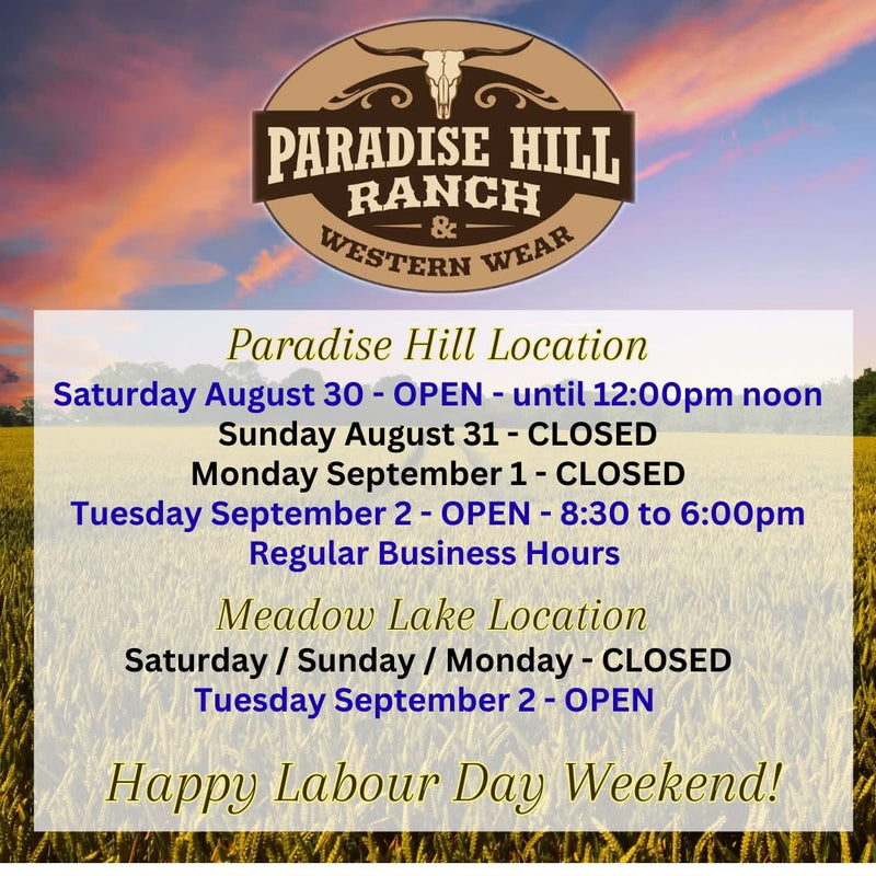 Labour Day Weekend - Store hours
