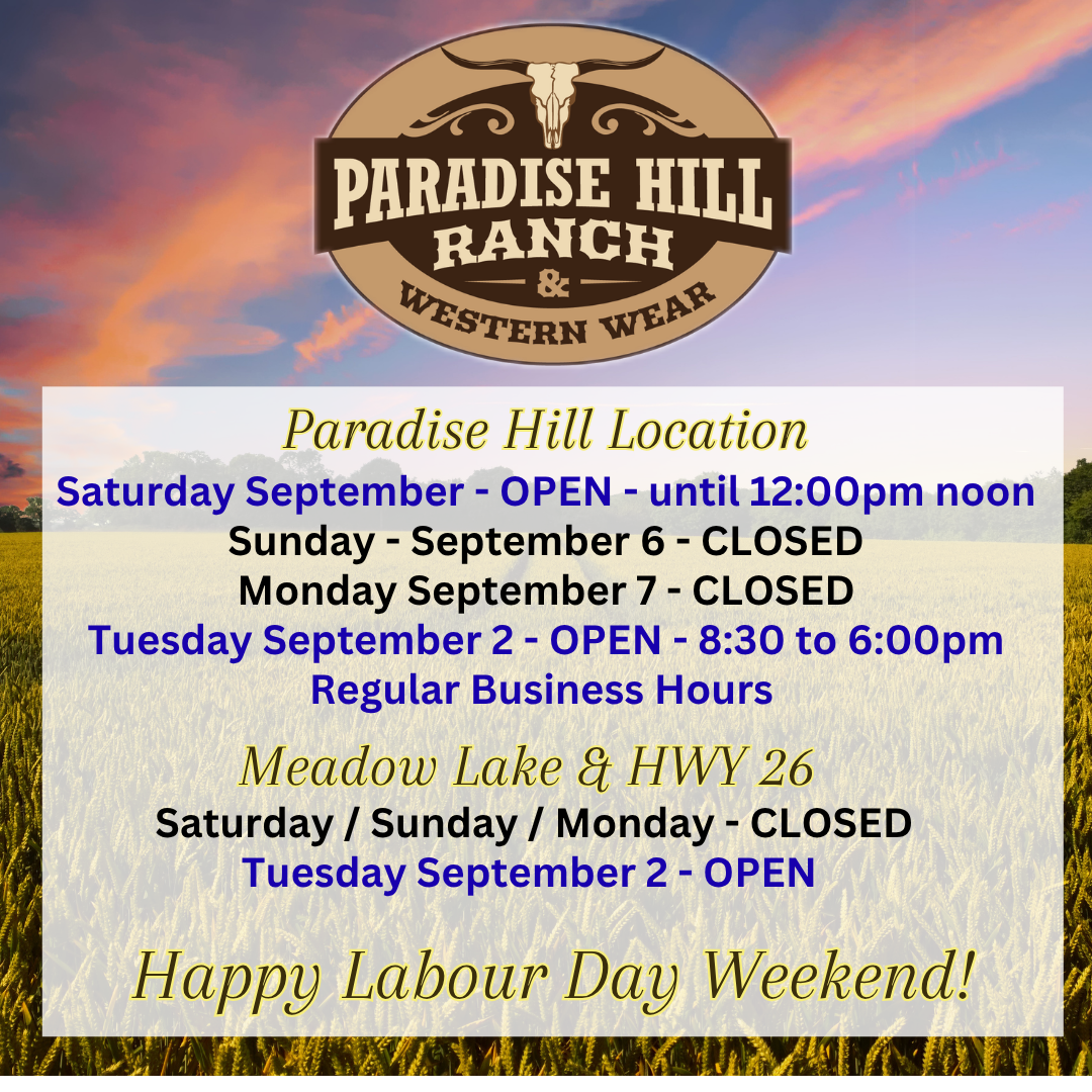 Store hours - September long weekend
