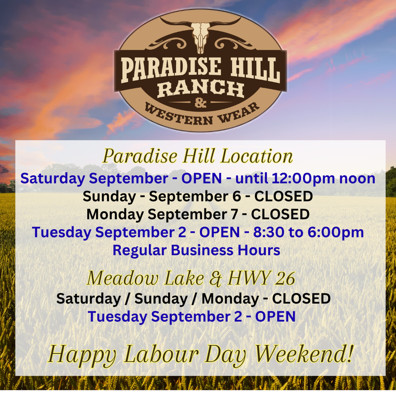 Store hours - September long weekend