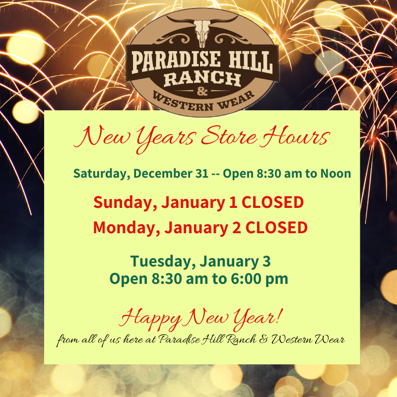 New Year's store hours!