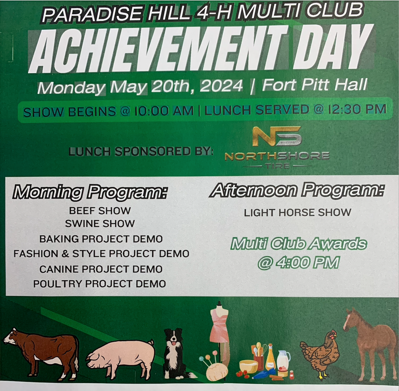 Paradise Hill 4-H Club Achievement Day!