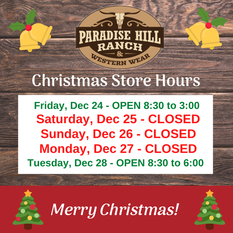 Christmas Store Hours!