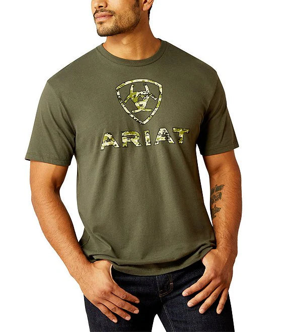 CL10054177 Ariat Mens T-Shirt Liberty USA - Camo Logo