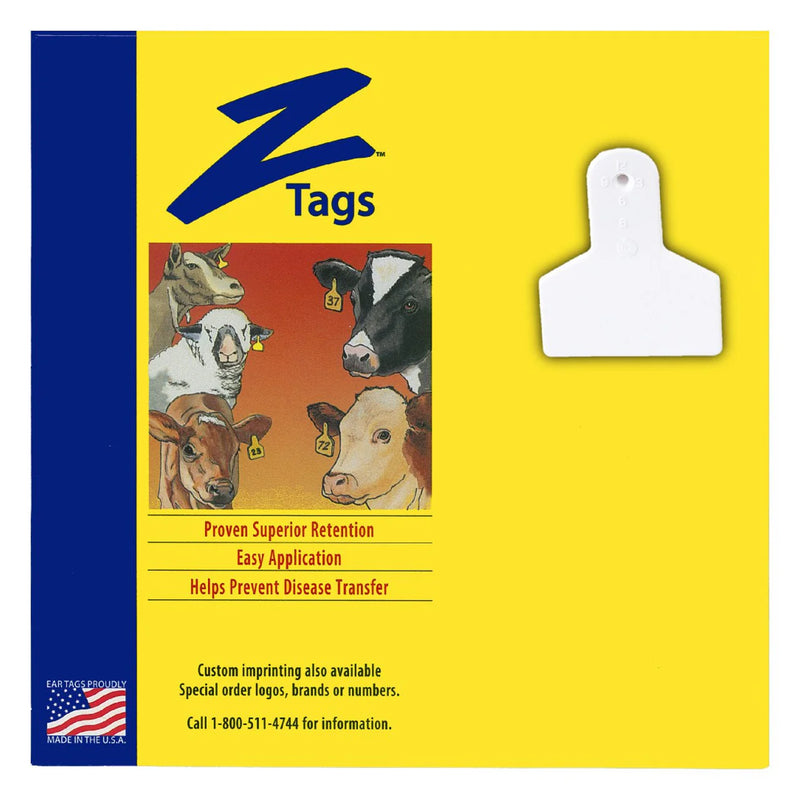 ACZTAG22-S-White Z Tags Small Animal 1 Pc 50's