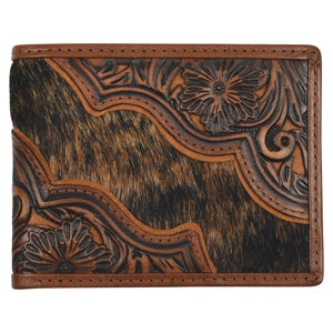 BG2512391383 Justin Bifold Wallet Tooled w/ Hair On