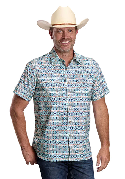 CL03-002-0127-5103 Men's Roper Active S/S Button up- Multi Aztec