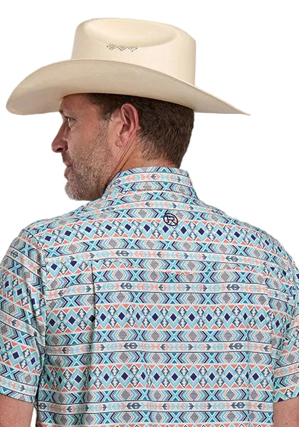 CL03-002-0127-5103 Men's Roper Active S/S Button up- Multi Aztec