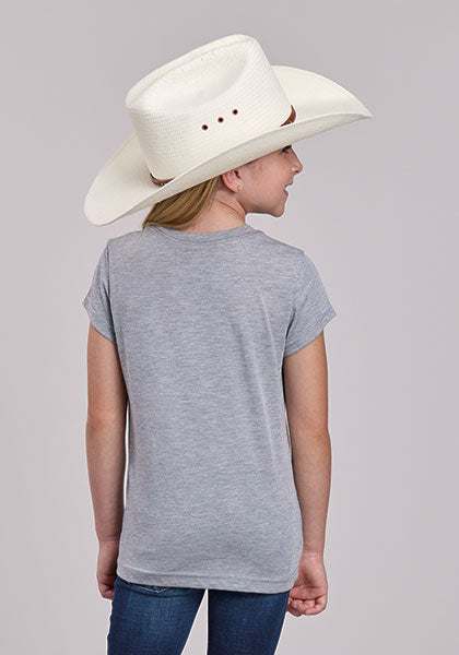 CL03-009-0513-5073-Girls Roper S/S Shirt "Fixing to Stirrup Trouble" Grey