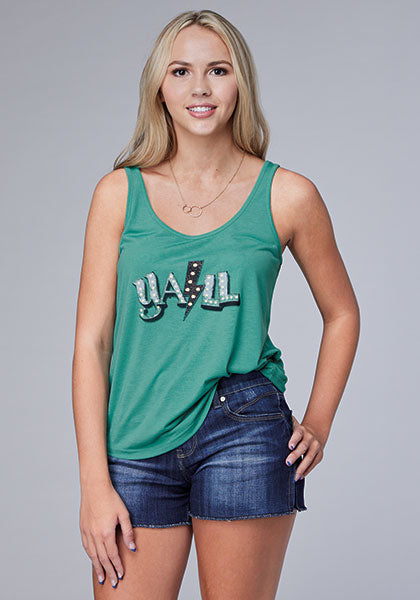 CL155461527 -Teal Ladies Jersey Knit Swing Tank "Y'All"
