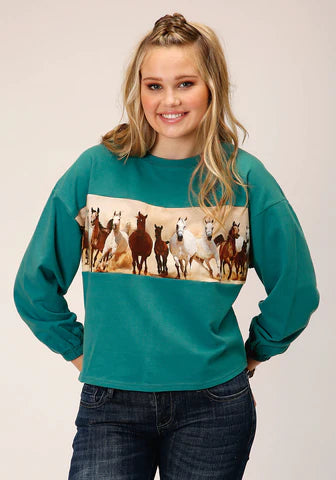 CL03-038-0514-6118 Women's L/S Shirt- Horses