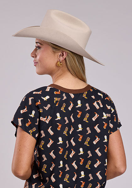 CL03-039-0513-1203 T Shirt Ladies Roper w/ Cowboy Boots