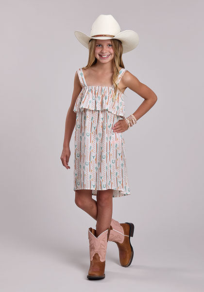 CL03-257-0590-5060 Roper Girls Checkers Stripe Dress