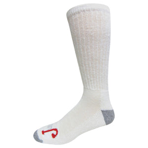 BG9503G - Justin Half Cushion Crew Cotton OTC Sock White 3pk