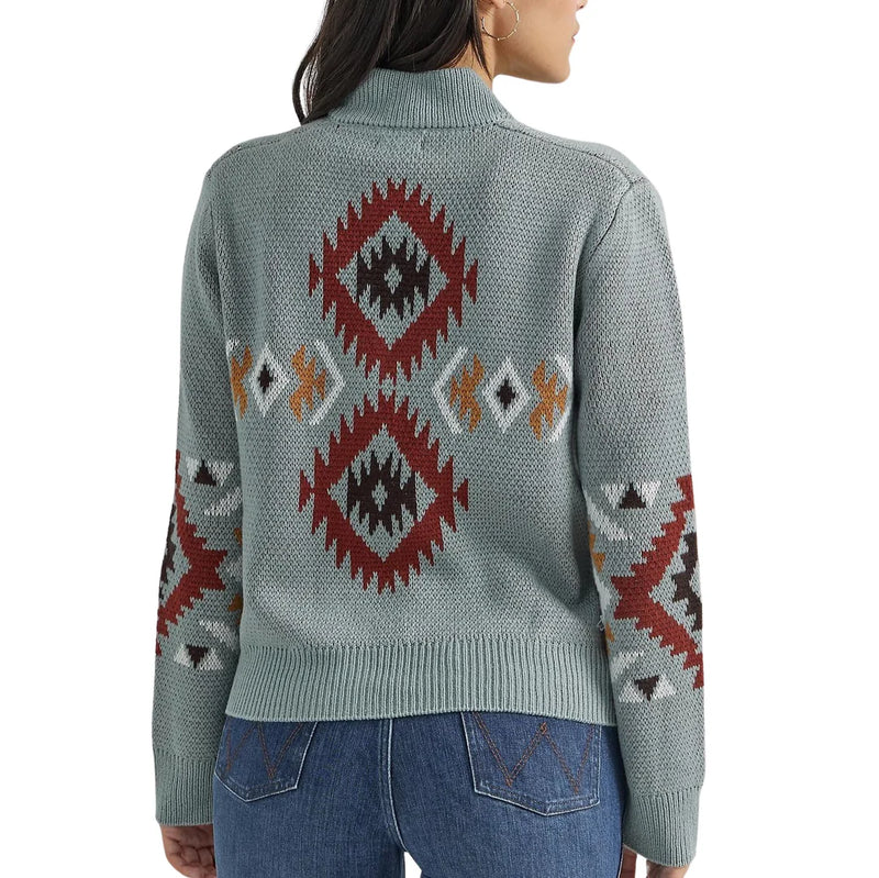 CL112353123-Green Wrangler Womens Cardigan Zip Aztec