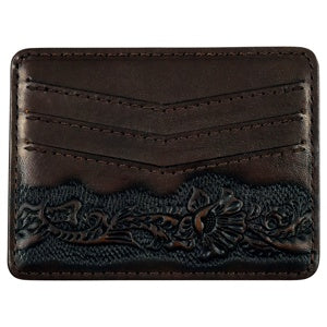 BG2512391279 Justin Slim Card Wallet Brown w/ Floral Tooling