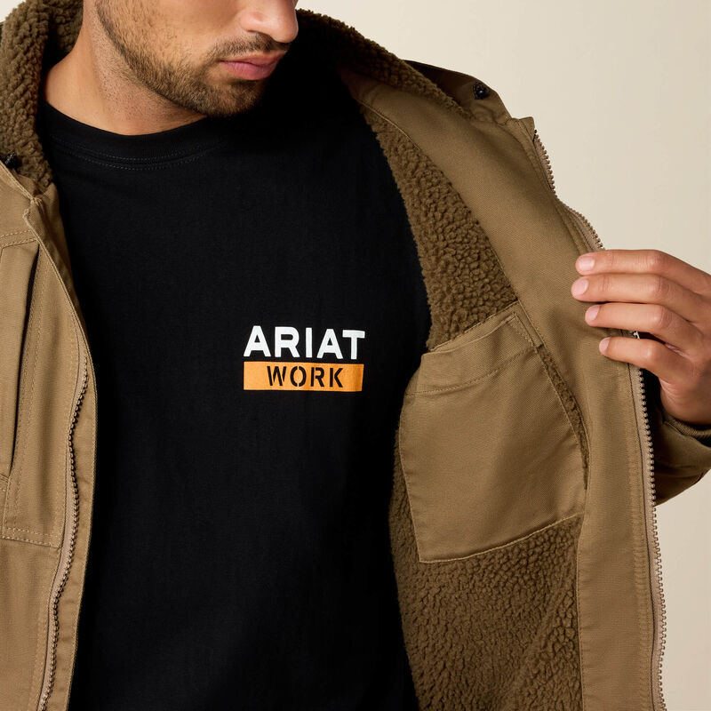 CL10032964 Mens Ariat Rebar DuraCanvas Hooded Jacket