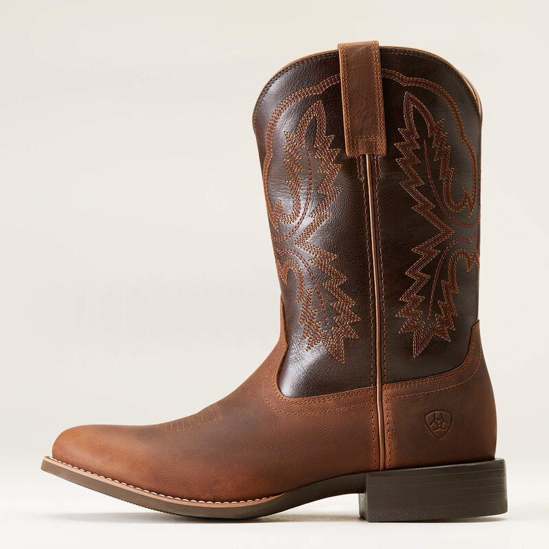 CL10046871-Ariat Men's Sport Cowboy Boot - Stratten Sorrel Crunch Brown