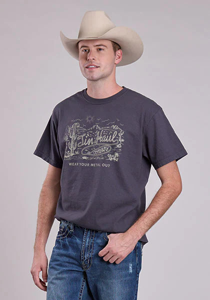 CL10-076-0501-0960 Grey Men's Tin Haul Tshirt- Desert Scenery