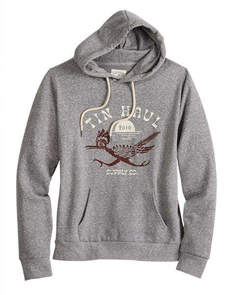 CL10-098-0300-0796-XL Womens Hoodie - Tin Haul Roadrunner - Grey