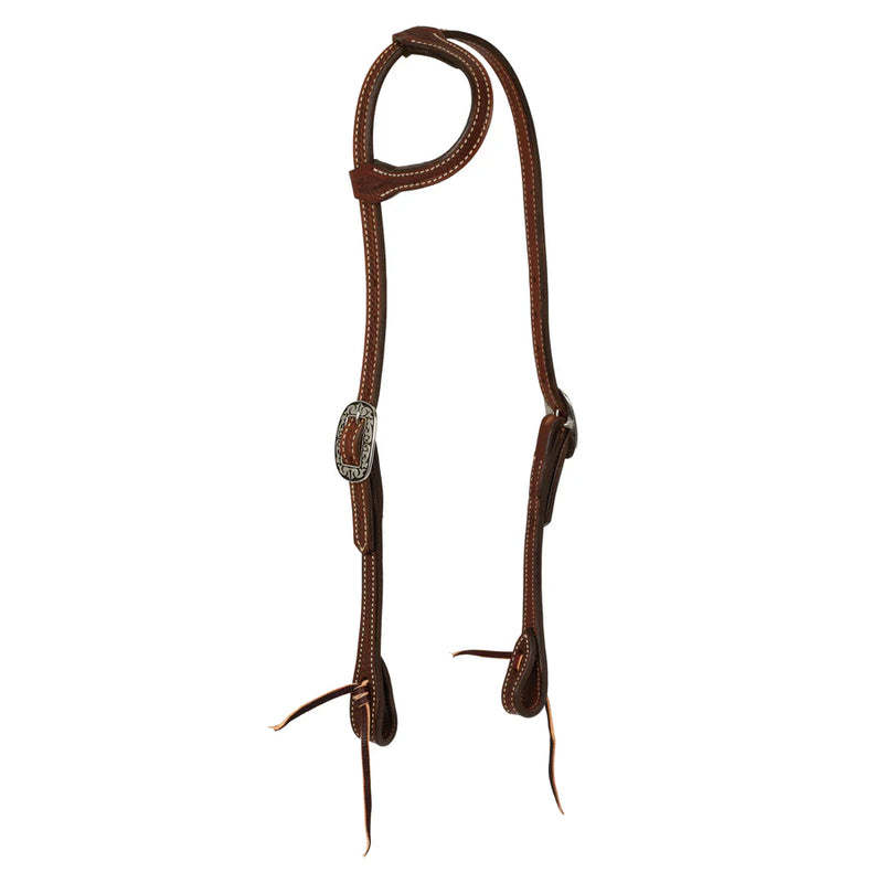 TK10200-10-01-19 Headstall 5/8 Sliding Ear Basin Cowboy Rich Brown