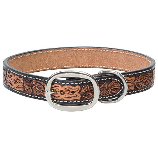 PS06-1911-15" Weaver Dog Collar Leather Tooled