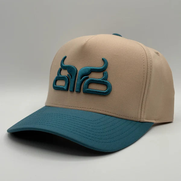 CLCAP3--Teal/Tan Baredown Cap Trucker Style
