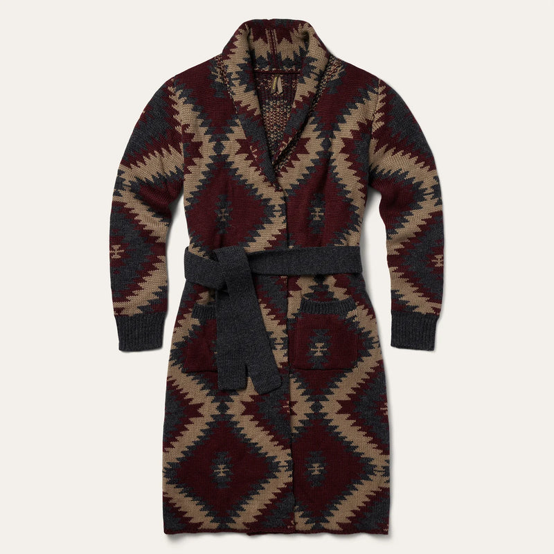 CL11-027-0539-7054-M-Wine Women's Aztec Sweater Duster