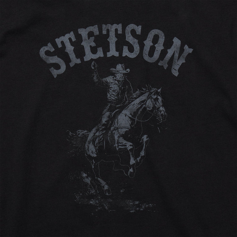 CL11-076-0562-0878-M-Black Unisex Tin Haul T-shirt "Bucking Bronc"