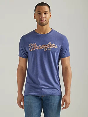 CL112339558-Blue Mens Graphic T-Shirt Wrangler Rope Logo 1947