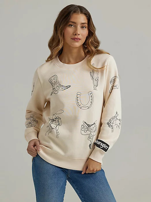 CL112344710 Wrangler Ladies Sweatshirt Western Icon