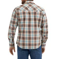 CL112381649- Wrangler Mens Classic Plaid Snap-Brown/Turq