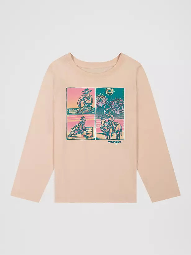 CL112382652- Wrangler Girls L/S Shirt Barrel Racer- Pink