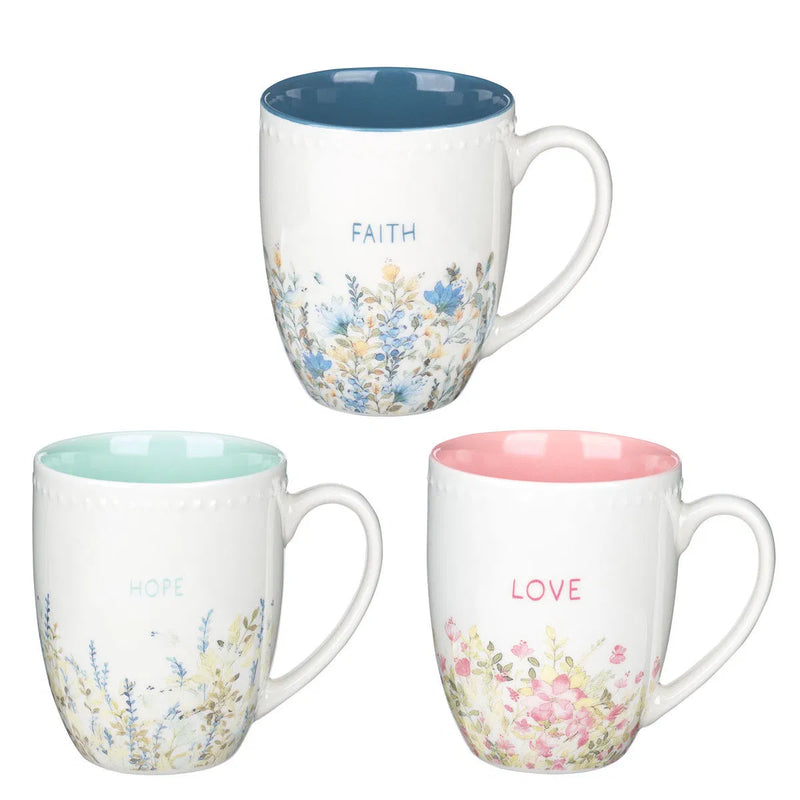BG125-1432 Mug Set 3 Pc -Faith / Home / Love