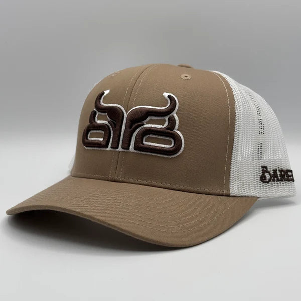 CLCAP4--Tan/Wht Baredown Cap Curved