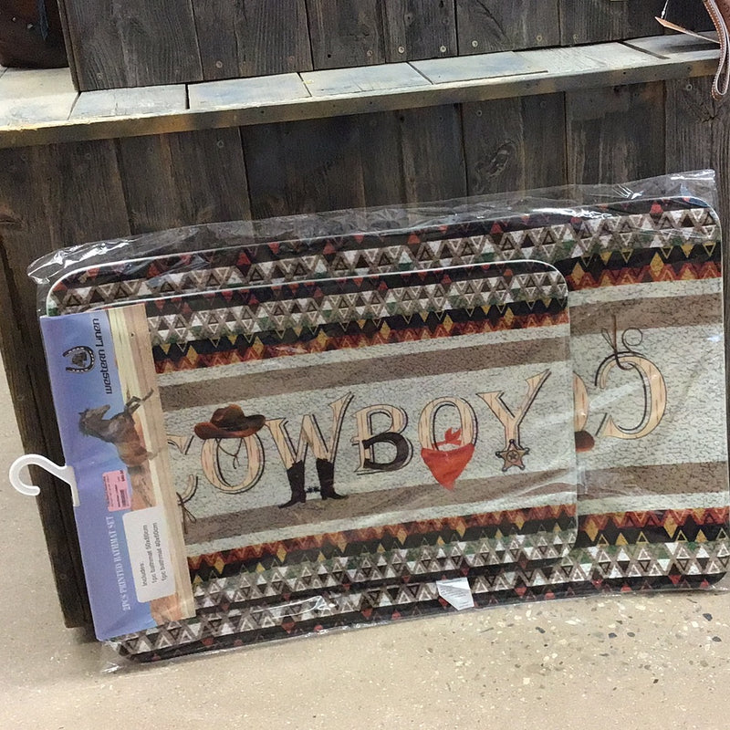 BGBATHMAT--COWBOY Bathroom Mat 2 pc Set- Western