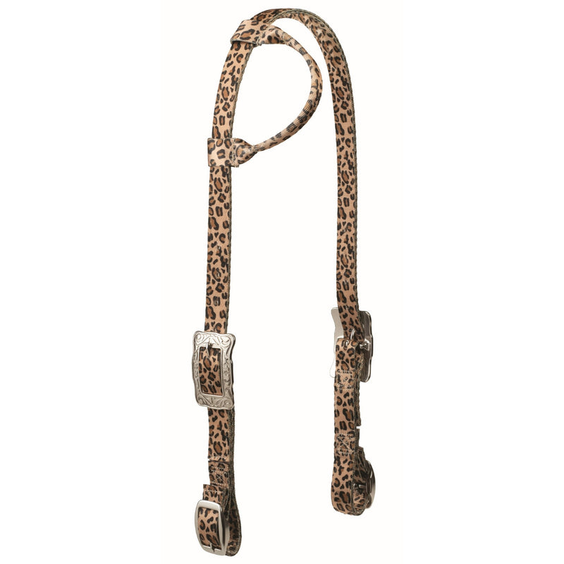 TK35300-01--Leopard Headstall Poly Sliding Ear