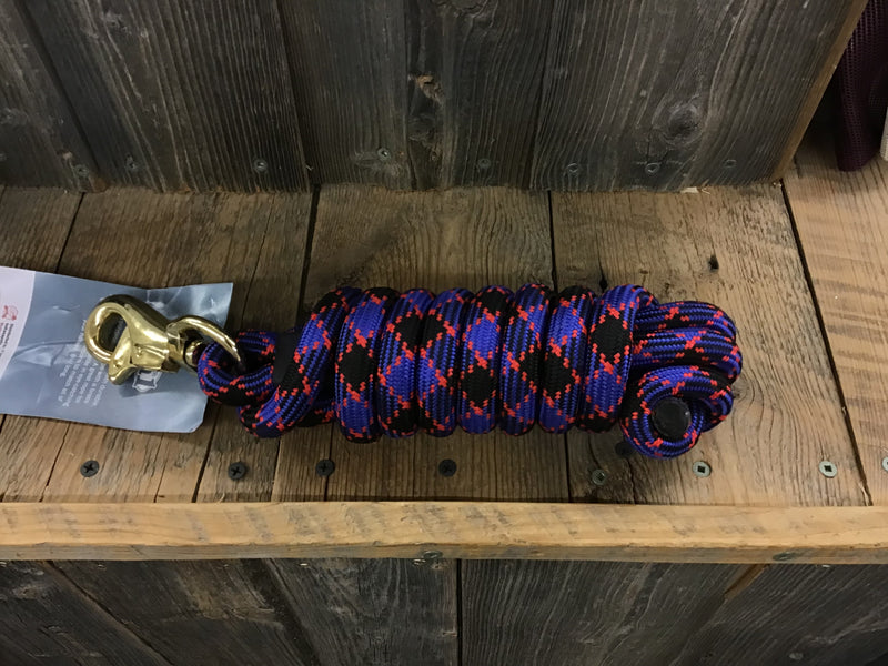 TK1050-Bk/Rd/Bl Lead Rope 8.5' Trigger Bull Snap