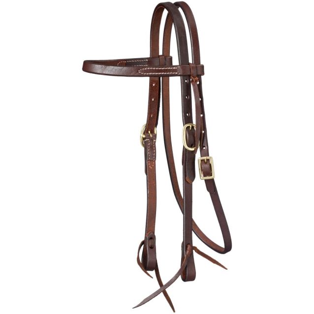 TK42-1856 Pony Leather Headstall w/ Ties and Brass Buckles