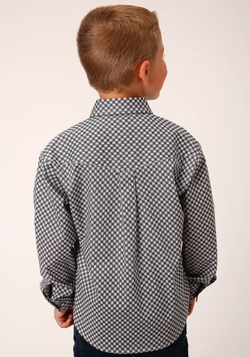 CL03-030-0225-6602 Boys Roper L/S Shirt- Stretch Diamond Geo