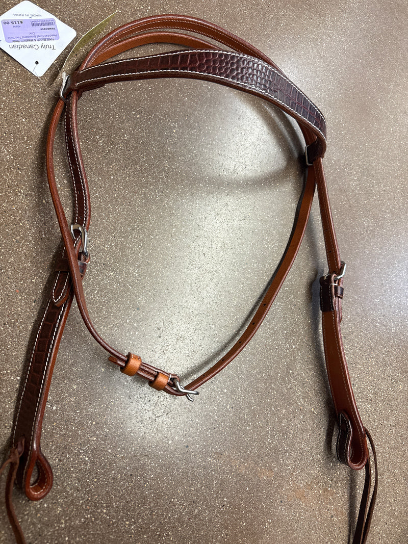 TKWB3950 Headstall Swell Browband Two Tone Croc