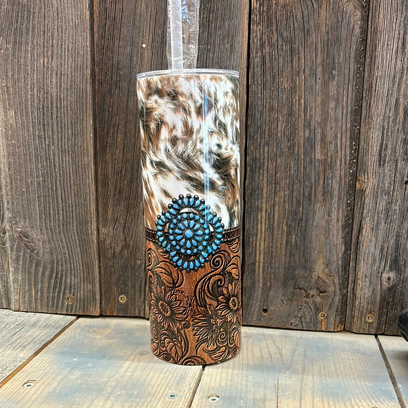 BGTUMBLER Western Cowhide Tumbler- 20 oz