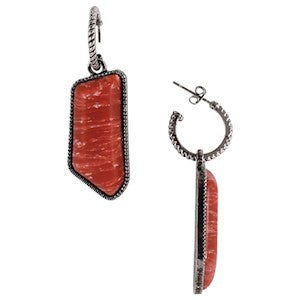 BG22063EJ1 Earrings - Coral Tinted Natural Stone